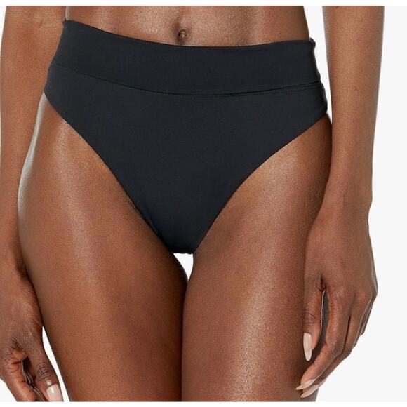 New! Prana Black Aurelia Bottom Cheeky Hi Cut Ruched UPF 50+ Sexy Sporty Size XS - Picture 1 of 5